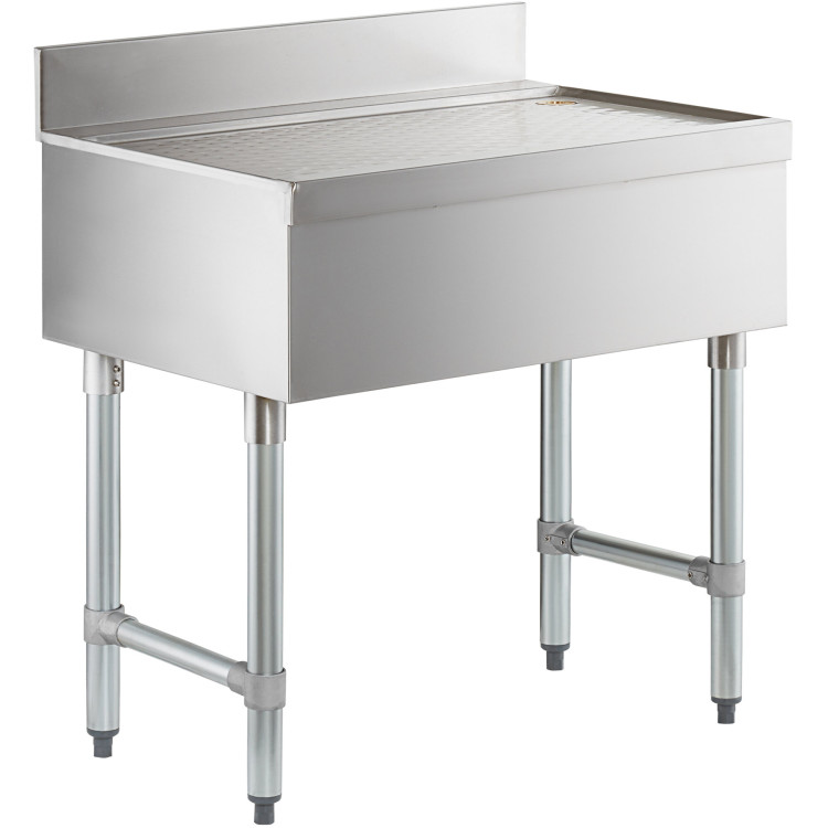 Commercial Bar Drainboard with Backsplash Stainless steel  460x470x760mm - CEBDU1818