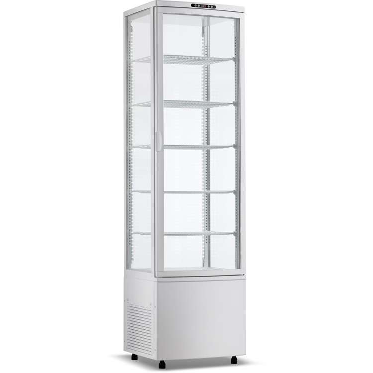 Upright Display Fridge 288 litres 5 shelves White 1 flat door - CECL288W
