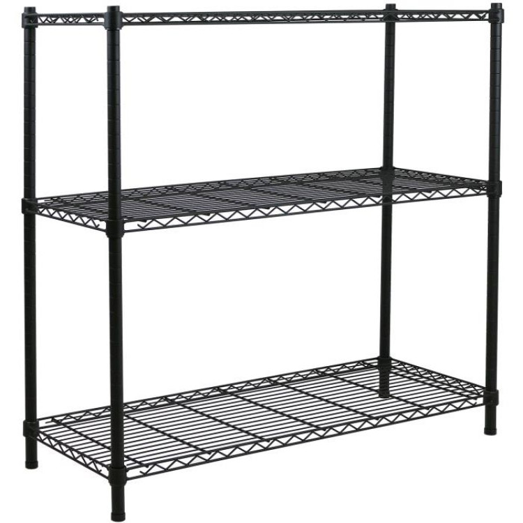 Commercial Shelving unit 3 tier 750kg Width 900mm Depth 450mm Black wire - CEAMJ304