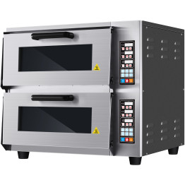 Commercial Double Pizza oven Electric 2 chamber 520x500mm Digital controls 5kW - CEKNGCP04 Commercial Double Pizza oven Electric 2 chamber 520x500mm Digital controls 5kW - CEKNGCP04