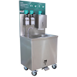 Mobile Disinfection Station Built-in water supply Stainless steel 750x605x1590mm - CEDKE75