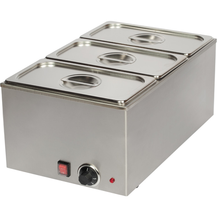 Commercial Bain Marie 3xGN1/3 Including 3 containers with lid - CEZCK165B3