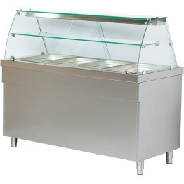 Refrigerated Serve Over Display Counter Open Cupboard 4xGN1/1 Stainless Steel 1470x700x1290mm - CECSS714