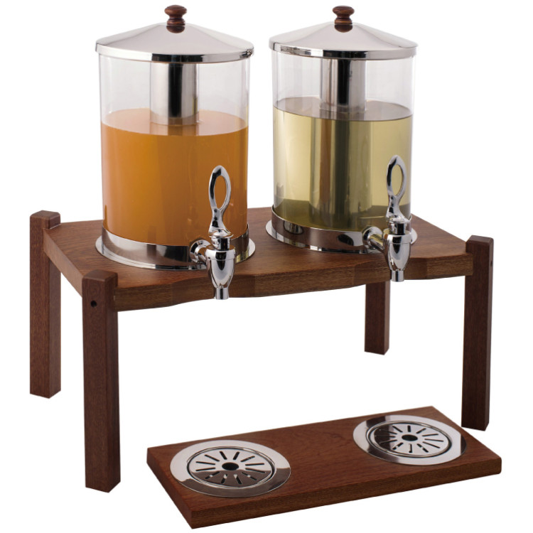 Commercial Juice Dispenser 2x7 litres Walnut Wood - CEDTJ012 Commercial Juice Dispenser 2x7 litres Walnut Wood - CEDTJ012
