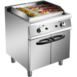 Professional Gas Griddle with Cabinet Base 9.2kW Smooth/Ribbed 700mm Depth - CEADX706