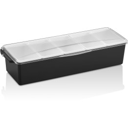 Garnish Tray / Condiment Dispenser with Lid 5 compartments - CECHA002 Garnish Tray / Condiment Dispenser with Lid 5 compartments - CECHA002