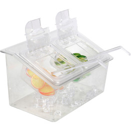 Chilled Condiment Holder including 2xGN1/6-100mm containers with lid Plastic - CECHP04B2