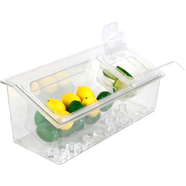 Chilled Condiment Holder including 1xGN1/3+1xGN1/6-100mm containers with lid Plastic - CECHP06B3