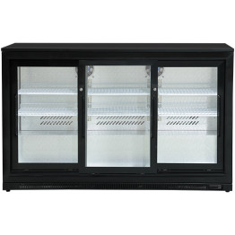Back bar cooler 3 Sliding doors 300 litres Black - CEBBC3S