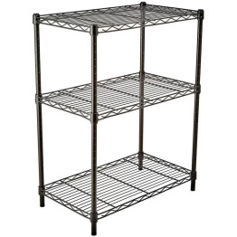 Light Duty Shelving Unit Mini 3 Tier Rack 270kg Width 600mm Depth 350mm Height 900mm Black Wire - CEAZON202