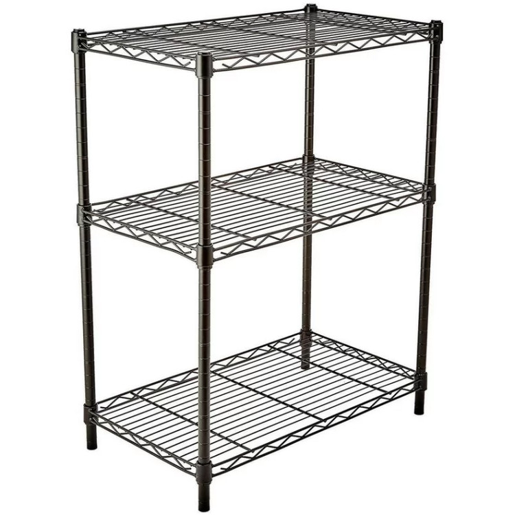 Light Duty Shelving Unit Mini 3 Tier Rack 270kg Width 600mm Depth 350mm Height 900mm Black Wire - CEAZON202 Light Duty Shelving Unit Mini 3 Tier Rack 270kg Width 600mm Depth 350mm Height 900mm Black Wire - CEAZON202