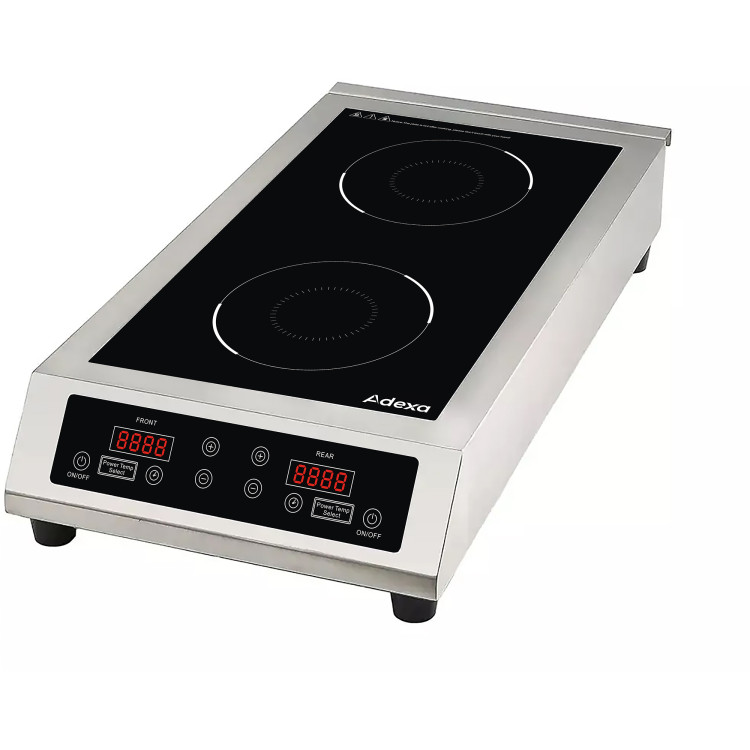 Commercial Double Front-to-Back Induction Cooker 7000W (3500W+3500W) Touch Control Hardwired - CECX008