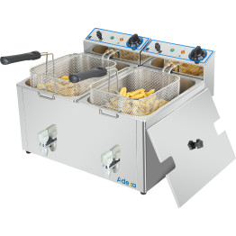 Commercial Electric Deep Fryer Countertop Double Tank 2x8 Litres 530x450x360mm - CEAFR004 Commercial Electric Deep Fryer Countertop Double Tank 2x8 Litres 530x450x360mm - CEAFR004