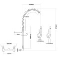 6-Inch Mini Dual Temperature Pre-Rinse Faucet with Spray Valve Wall Mount Chrome Plated Brass | CaterEq CE5810A