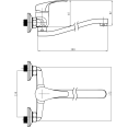 Wall Mounted Mixer Tap with Stainless Steel Spout Single Lever Chrome - CE60128000