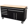 B GRADE Heavy Duty Steel Rolling Tool Chest with Wooden Worktop 6 Drawers 1 Double-Door Side Cabinet 1674x489x907mm Black | CaterEq 602038ABLACK B GRADE B GRADE Heavy Duty Steel Rolling Tool Chest with Wooden Worktop 6 Drawers 1 Double-Door Side Cabinet 1674x489x907mm Black | CaterEq 602038ABLACK B GRADE