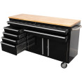 B GRADE Heavy Duty Steel Rolling Tool Chest with Wooden Worktop 6 Drawers 1 Double-Door Side Cabinet 1674x489x907mm Black | CaterEq 602038ABLACK B GRADE B GRADE Heavy Duty Steel Rolling Tool Chest with Wooden Worktop 6 Drawers 1 Double-Door Side Cabinet 1674x489x907mm Black | CaterEq 602038ABLACK B GRADE