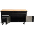 B GRADE Heavy Duty Steel Rolling Tool Chest with Wooden Worktop 6 Drawers 1 Double-Door Side Cabinet 1674x489x907mm Black | CaterEq 602038ABLACK B GRADE B GRADE Heavy Duty Steel Rolling Tool Chest with Wooden Worktop 6 Drawers 1 Double-Door Side Cabinet 1674x489x907mm Black | CaterEq 602038ABLACK B GRADE