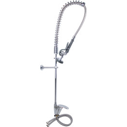 Single Hole Deck Mount Standard Pre-Rinse Faucet with Lever Handle Chrome Plated Brass | CaterEq CE6901A