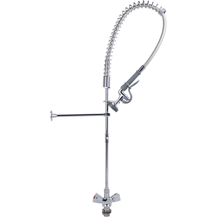 Standard Pre Rinser with Compression Cartridge and Rotary Handle Chrome Plated Brass | CaterEq CE6902A