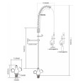 Standard Pre Rinser with Compression Cartridge and Rotary Handle Chrome Plated Brass | CaterEq CE6902A