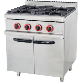 Commercial Gas Range with Cabinet 4 Burners 16kW 700x700x900mm| CaterEq CE70QA4MS Commercial Gas Range with Cabinet 4 Burners 16kW 700x700x900mm| CaterEq CE70QA4MS