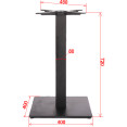 Black Cast Iron Table base Square 400mm Standard height - CEA037A