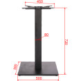 Black Cast Iron Table Base Square 500x500x720mm | CaterEq CEA037C