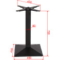 Black Cast Iron Table Base Square 450x450x720mm | CaterEq CEA038B