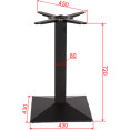 Black Cast Iron Table Base Square 430x430x720mm | CaterEq CEA038C