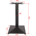 Black Cast Iron Table Base Square 410x410x720mm | CaterEq CEA039A