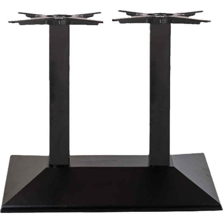 Black Cast Iron Twin Column Table Base Square 750x400x720mm | CaterEq CEA044A