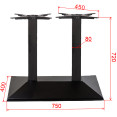 Black Cast Iron Twin Column Table Base Square 750x400x720mm | CaterEq CEA044A