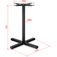 Black Cast Iron Table Base Cross-Base 610x720mm | CaterEq CEA120A