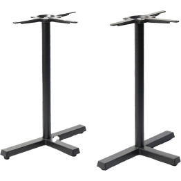 Black Cast Iron Twin Cross-Base Table Stands 2 x 600x270x720mm | CaterEq CEA120C