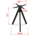 Black Cast Iron Table Base Tripod 600x720mm | CaterEq CEA133