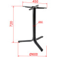 Black Cast Iron Table Base Tri-Leg 600x720mm | CaterEq CEA138