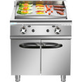 Professional Gas Griddle with Cabinet Base 9.2kW Smooth/Ribbed 700mm Depth - CEADX706