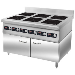 Commercial 6 Zone Induction Range 16.8kW 6 × 2.8kW 1100mm 220V | CaterEq CEALTAY400 Commercial 6 Zone Induction Range 16.8kW 6 × 2.8kW 1100mm 220V | CaterEq CEALTAY400