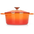 Enameled Cast iron Casserole Dish Round Orange ø24cm 4 litres - CEA24DQO