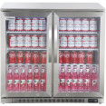 Commercial Back Bar Cooler 216 Litres 2 Hinged Glass Doors Stainless Steel 900x550x860mm | CaterEq CEBBC2HS