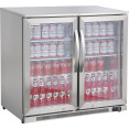 Commercial Back Bar Cooler 216 Litres 2 Hinged Glass Doors Stainless Steel 900x550x860mm | CaterEq CEBBC2HS