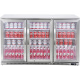Commercial Back Bar Cooler 332 Litres 3 Hinged Glass Doors Stainless Steel 1340x550x860mm | CaterEq CEBBC3HS