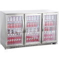 Commercial Back Bar Cooler 332 Litres 3 Hinged Glass Doors Stainless Steel 1340x550x860mm | CaterEq CEBBC3HS
