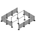 Dark Blue Canvas Barrier Panel Accessory 1430×700mm | CaterEq CEBBPCB01DB