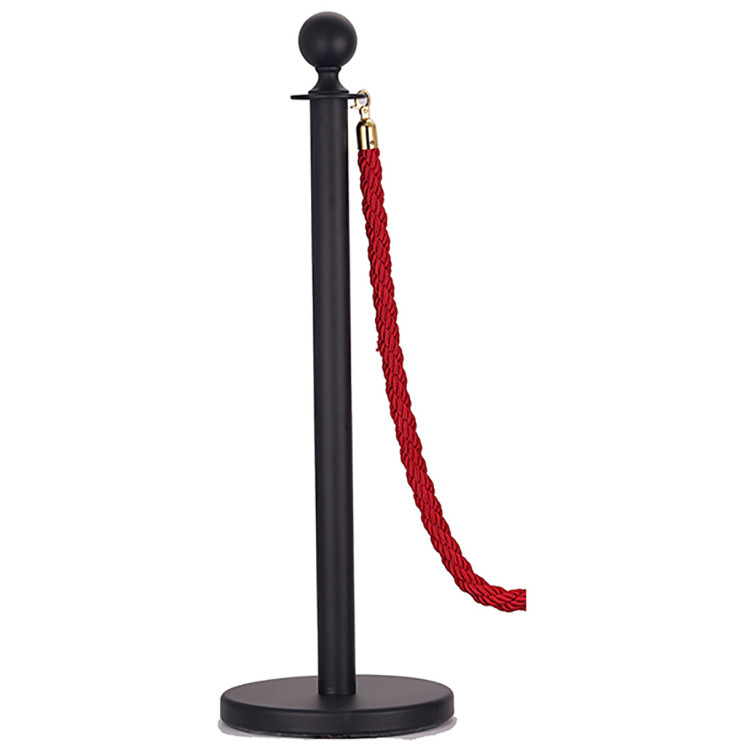 Commercial Black Queue Barrier Post 1000mm Ball Top Stanchion | CaterEq CEBBP02A
