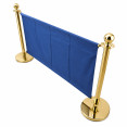 Commercial Queue Barrier Set with 2 Gold Ball Top Posts & Navy Blue Fabric Panel 1430mm | CaterEq CEBBP02CCB