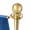 Commercial Queue Barrier Set with 2 Gold Ball Top Posts & Navy Blue Fabric Panel 1430mm | CaterEq CEBBP02CCB