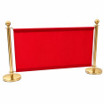 Commercial Queue Barrier Set with 2 Gold Ball Top Posts & Red Fabric Panel 1430mm | CaterEq CEBBP02CCR