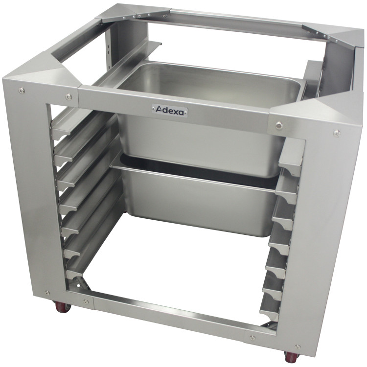 Combi/Convection Oven Base with GN Pan Rack Stainless Steel 7 Layers Mobile with Wheels Fits GN 1/1 Pans| CaterEq CEBCF95N Combi/Convection Oven Base with GN Pan Rack Stainless Steel 7 Layers Mobile with Wheels Fits GN 1/1 Pans| CaterEq CEBCF95N